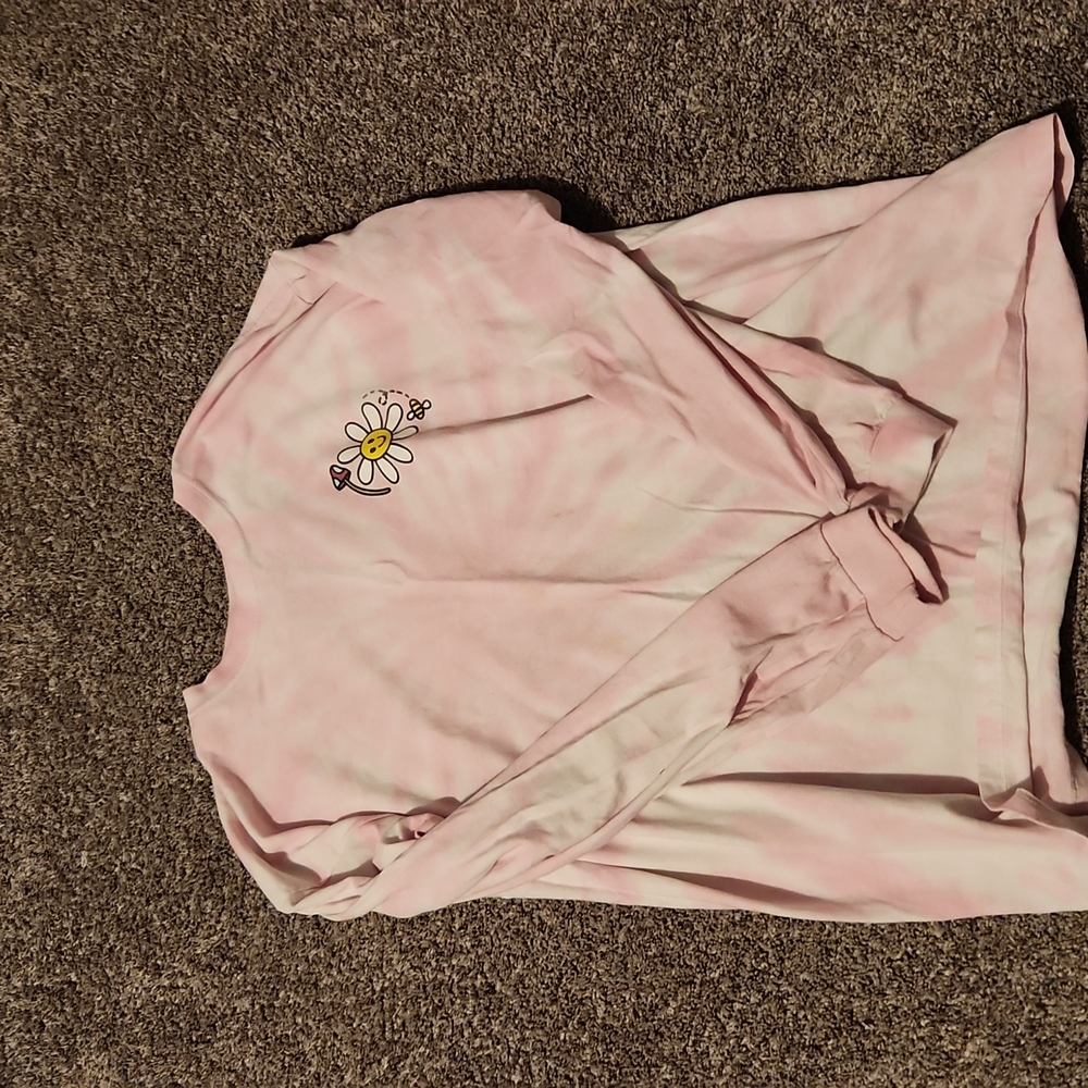 A-Lab Better Days Pink & White Tie Dye long sleeve